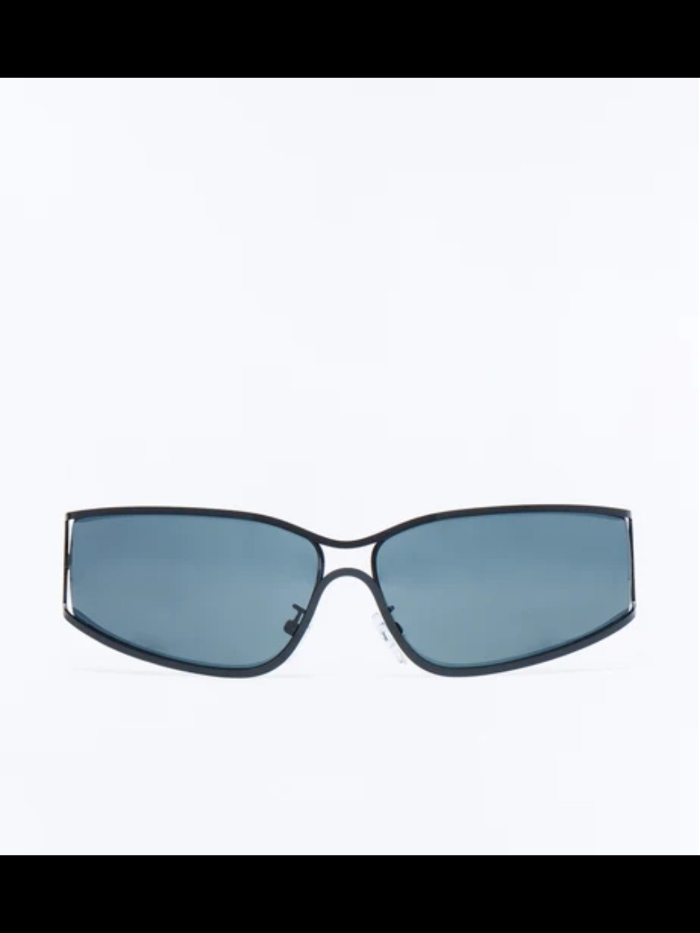 Slim Rectangular Sunglasses in Teal Lenses